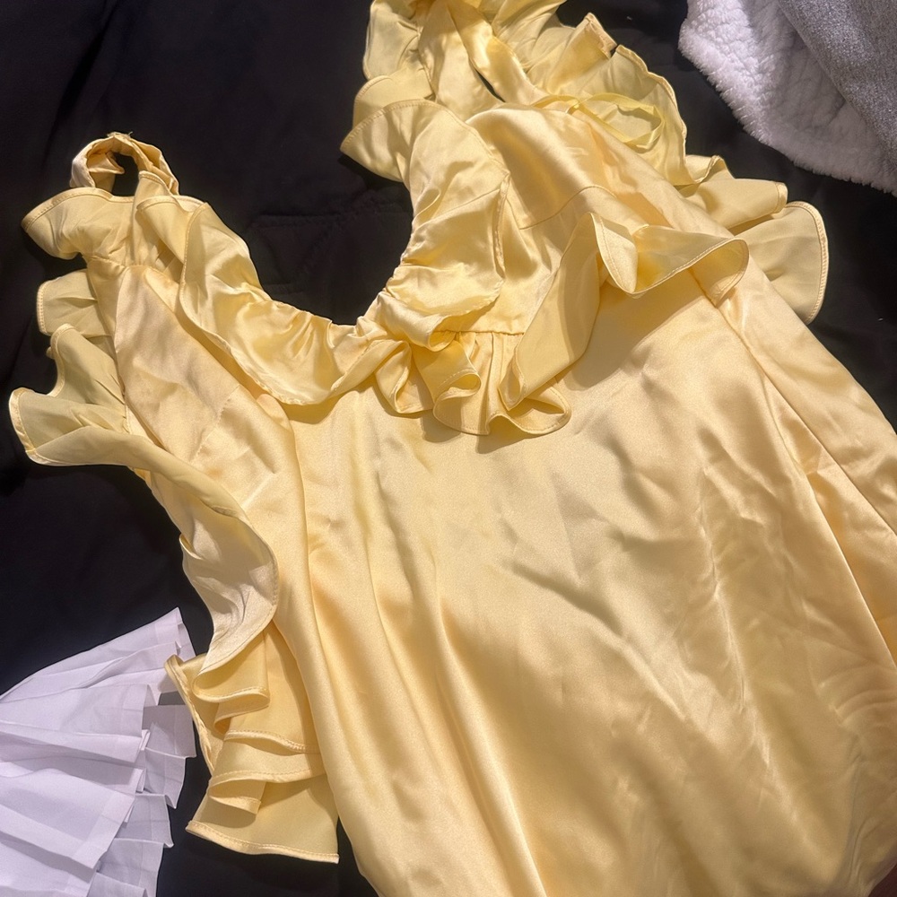 Yellow Ruffled Women's Dress